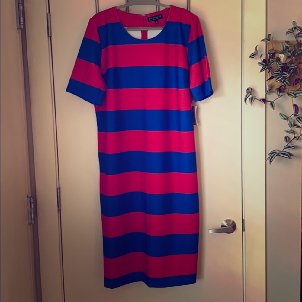 Eloquii S20 NWT Blue/Red Stripe Dress